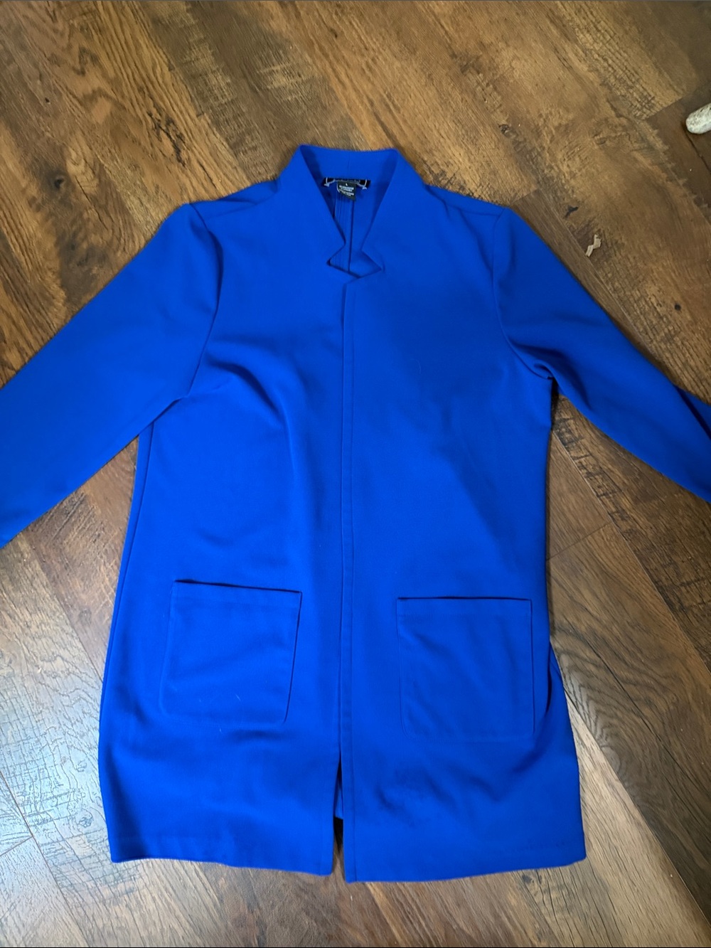 Women's Cobalt Blue Collarless Blazer Jacket